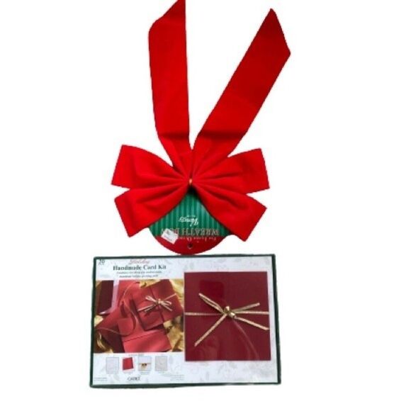Garner Studios Holiday homemade Christmas card kit 20 count W/Wreath Bow… - Picture 1 of 11